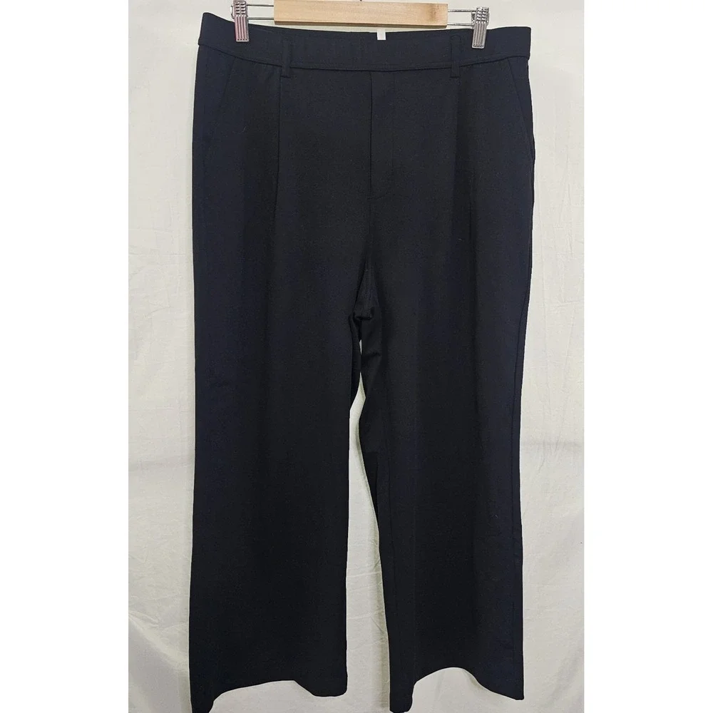 Halara Black Flex Day Stretch High Waisted Pocket Work Flare Pants XL Petite